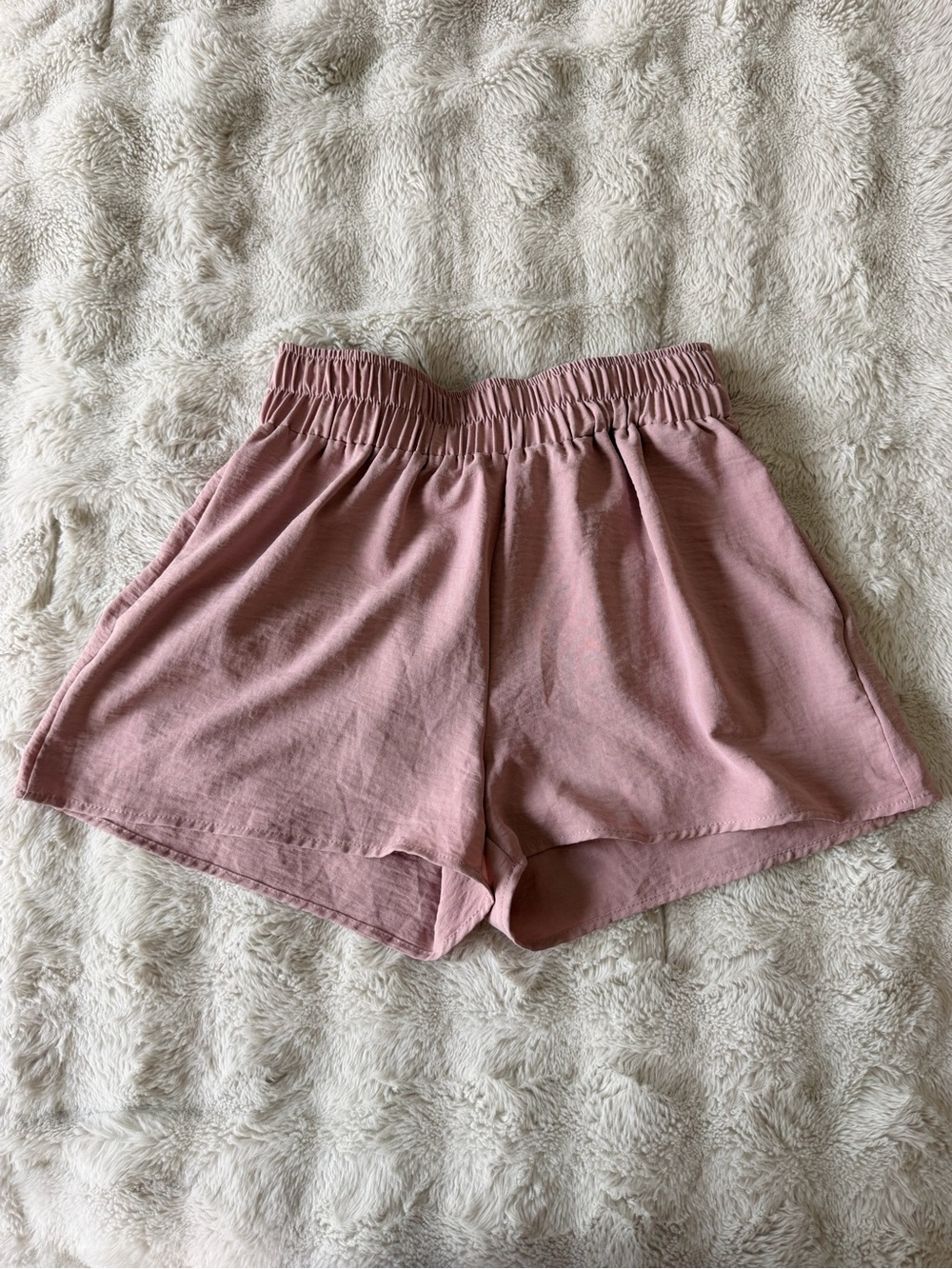 High-Waist Pink Elastic Lounge Shorts for Women